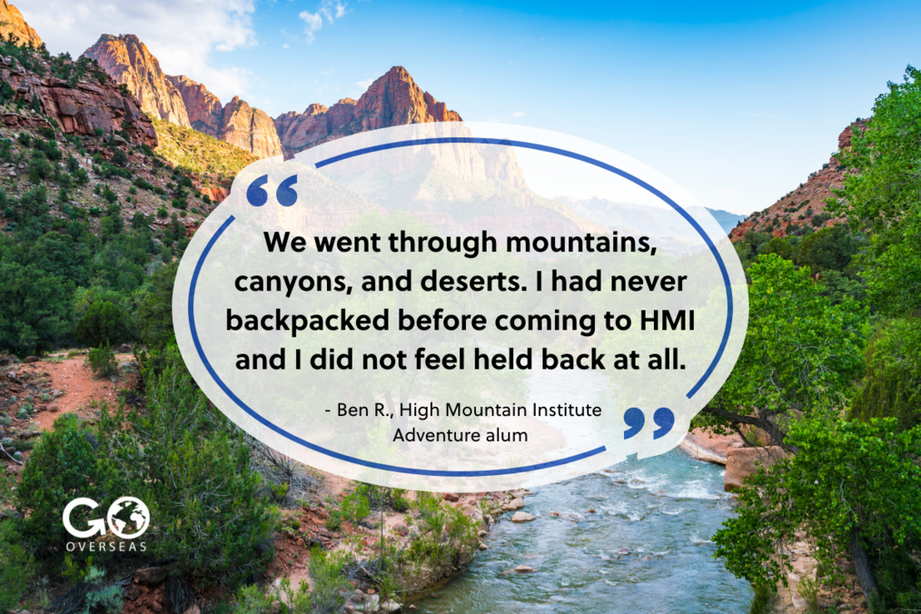 High Mountain Quote over a picture of mountains.