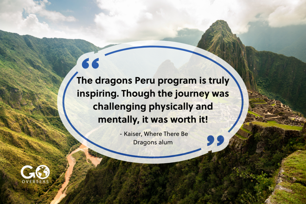 Where There Be Dragons Mountainous terrain and quote from Where There Be Dragons alum